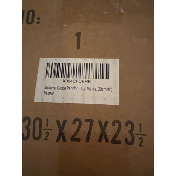 NEW Modern Globe Pendant Light Fixture Mid-Century Glass Ceiling Gold White - Picture 7 of 7